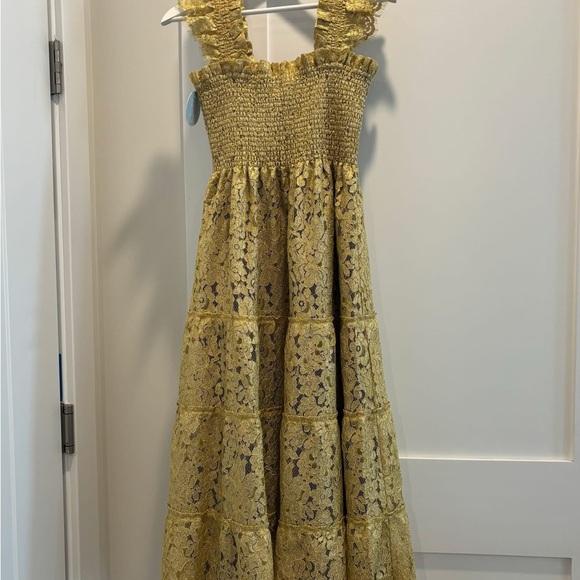 Hill House Dresses & Skirts - NWT Medium Hill House Gold Lace Midi Dress Collector's Edition